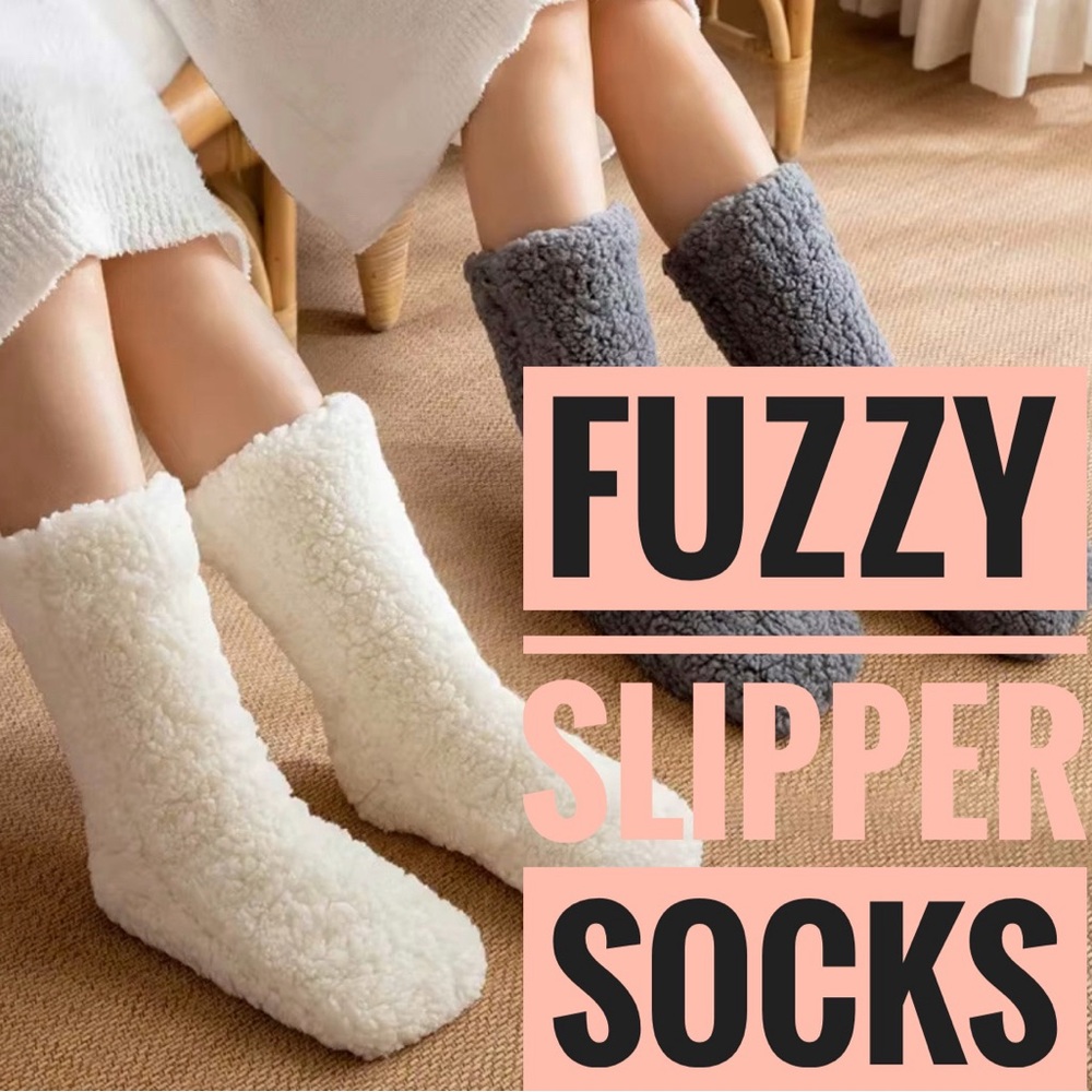 🗽Cozy Fuzzy Slipper Socks | Brown| Small | non-slipper grip| Brand New | Lounge